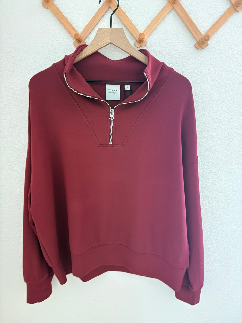 NWT Varley Hawley Half-Zip Pullover in New Maroon - Picture 7 of 14